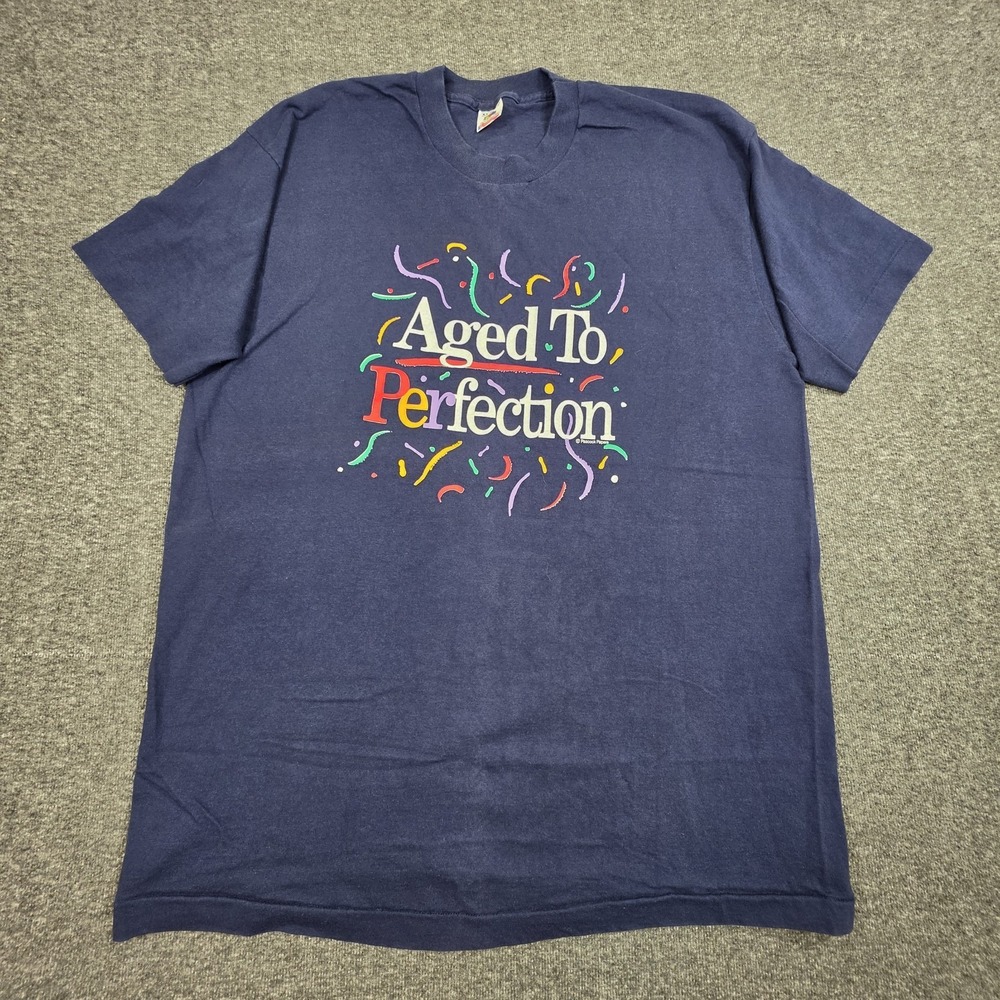 Vintage Peacock Papers,FruitOfThe Loom Tag Blue T-Shirt Mens Size XL Made In USA